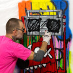 Artist, Pimax, creating live art on the night (2)